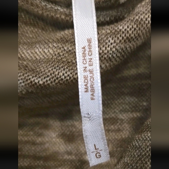 Free People Ruched Knit Dress Brown Cowl Neck Long Sleeve Women’s Large BOHO - Picture 4 of 6